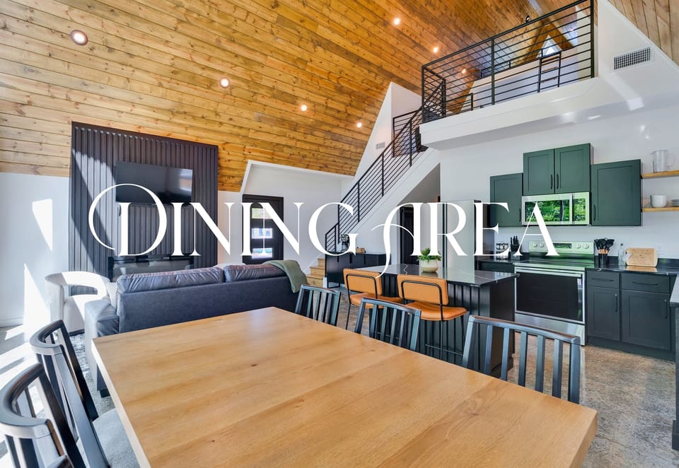 Whether it's a family dinner or a friendly game night, this large dining table brings people together in the heart of the home.