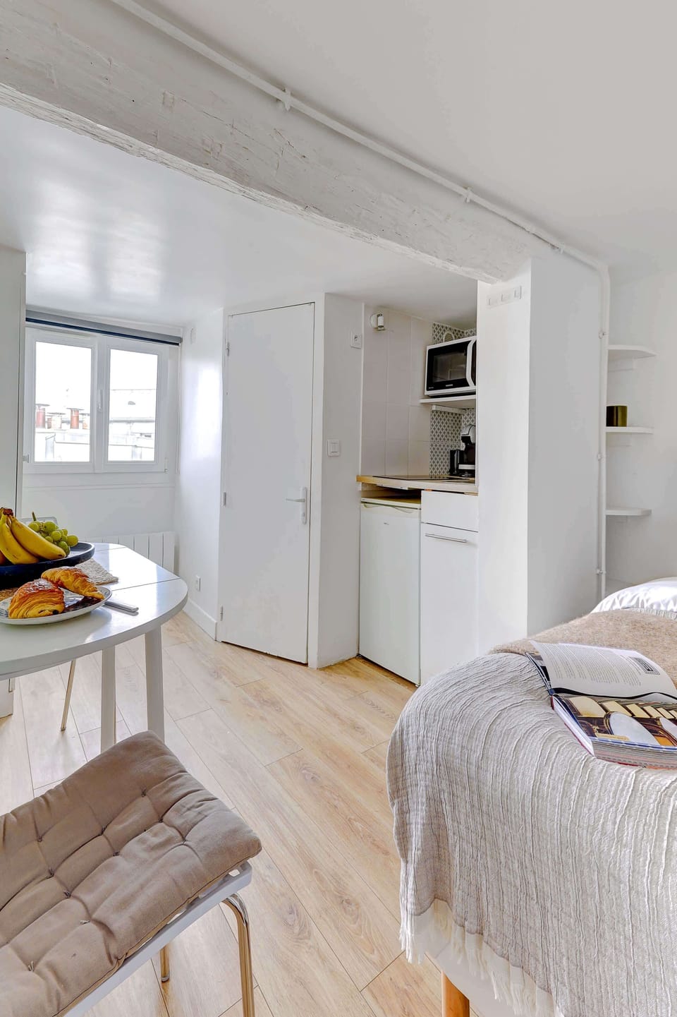 The open-plan living, kitchen and dining area