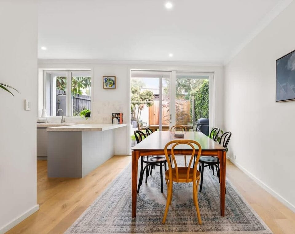 Dining table with access to backyard