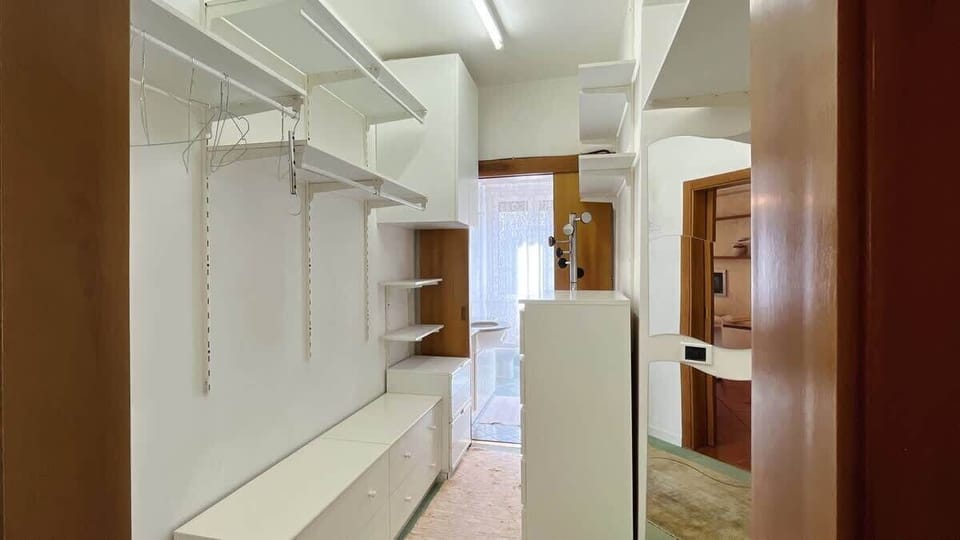 Bright corridor with bathroom entrance
