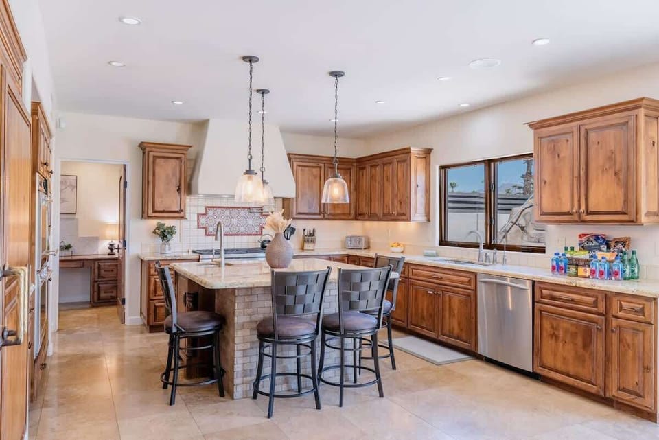Gorgeous kitchen with a huge island for cooking and hanging out!
