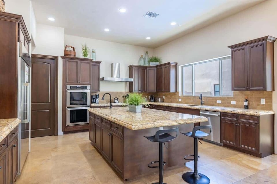 Cook for the whole crew with dual ovens and a spacious island.