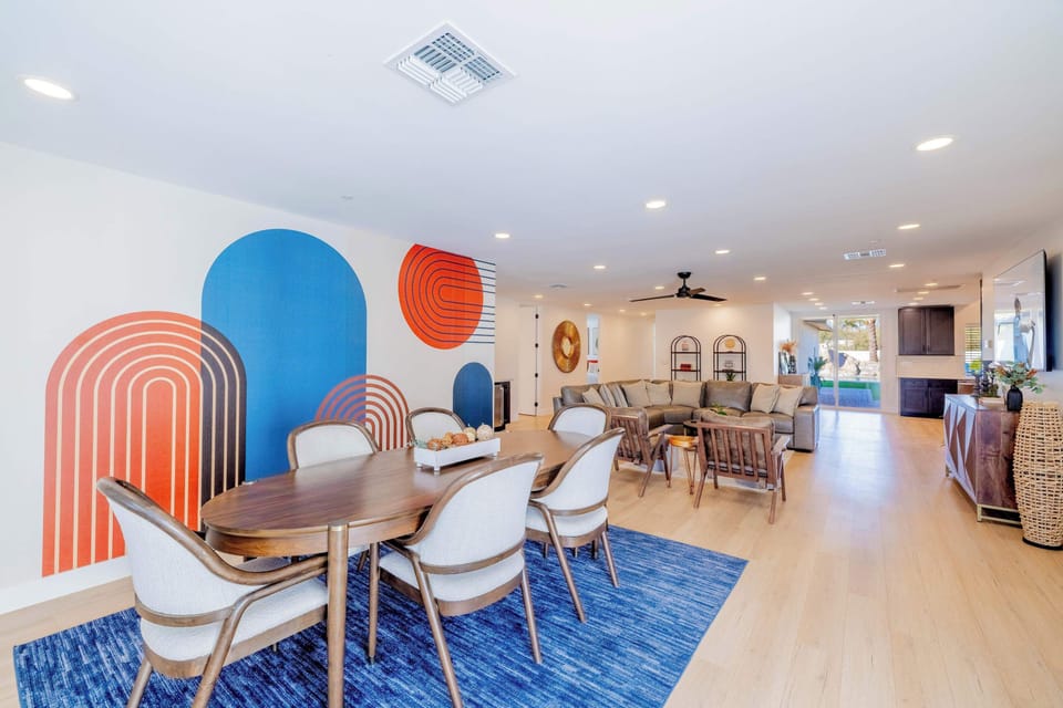 Bright and colorful dining area where morning coffee tastes even better