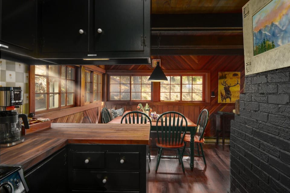 Warm Dining Nook with Forest Views