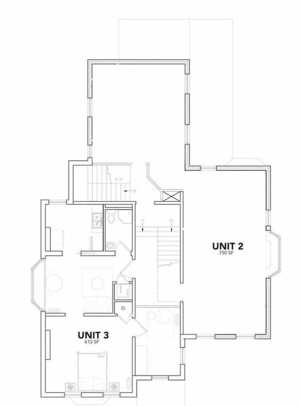 Floor plan of this apartment showing the 5 rooms available