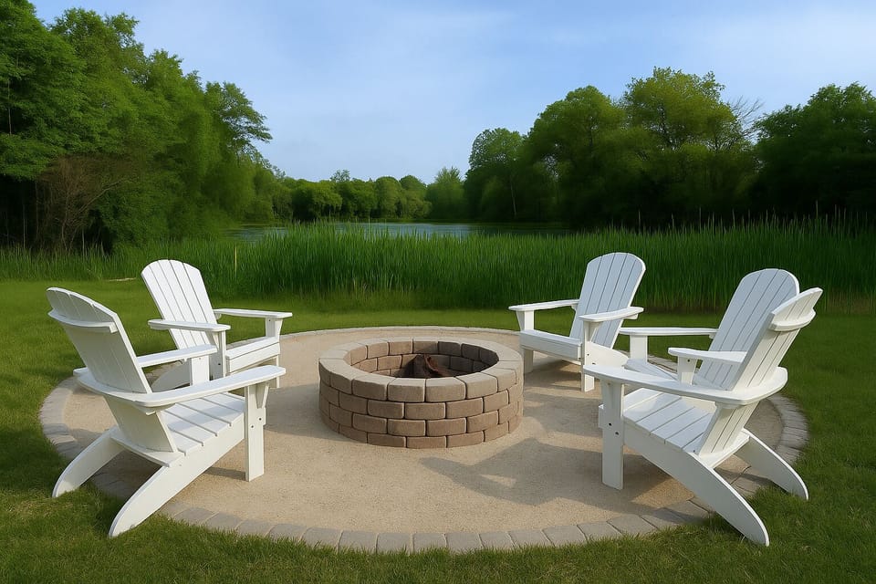 Right down from the deck is a new stone fireplace circle waiting for you!