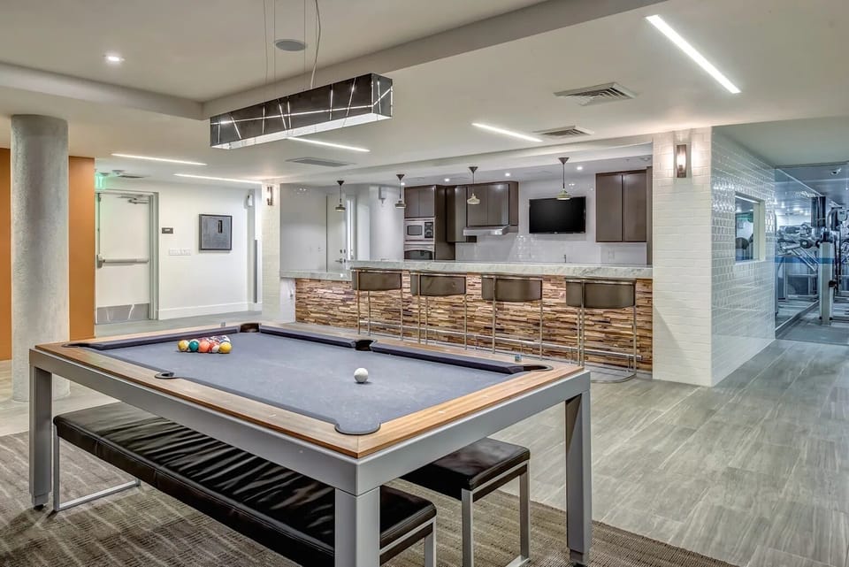 Game Night Ready Challenge friends to a game of billiards in the inviting lounge