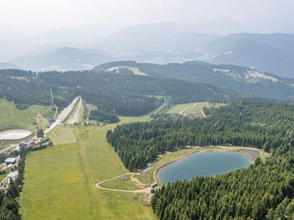 Highland, Landscape, Plain, Aerial Photography, Hill Station, Bird'S-Eye View, Meadow, Pond, Pasture, Reservoir