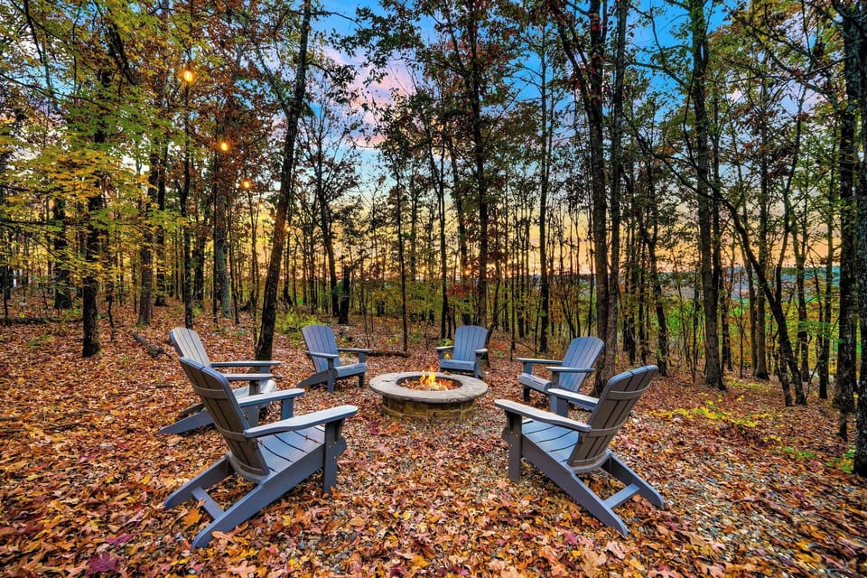 Fire Pit Retreat: Gather around the fire under twinkling lights and toasted marshmallows await!