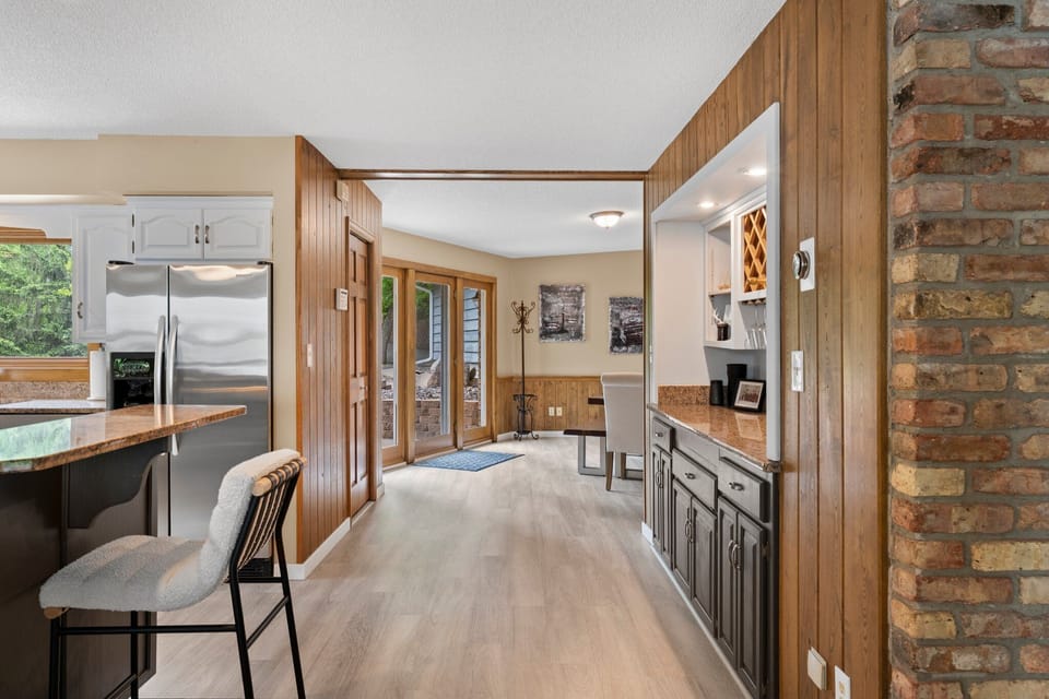 Kitchen conveniently located next to front entrance