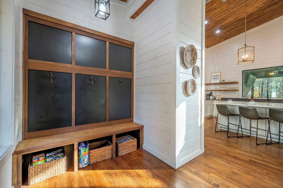 Mud bench for guest storage!