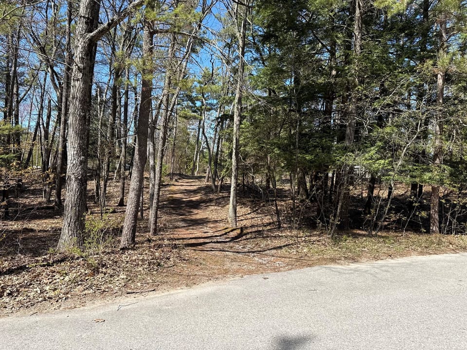 Path that leads to the public access on Lake Michigan. 5 minute walk from the cottage.