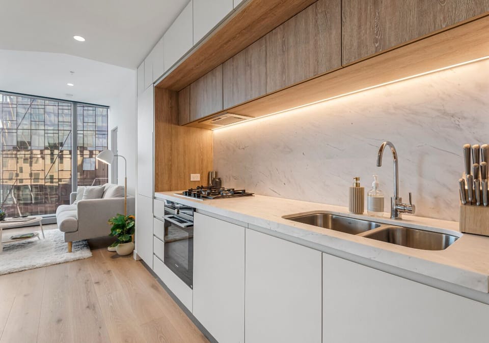 Open kitchen space with warm touch