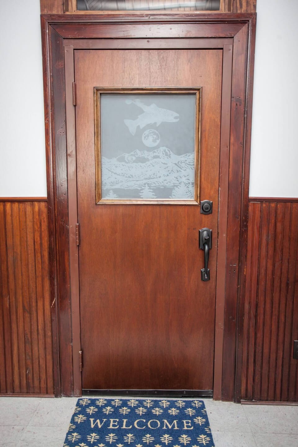 Vintage entry door in to the loft welcomes you after a long day of travel.