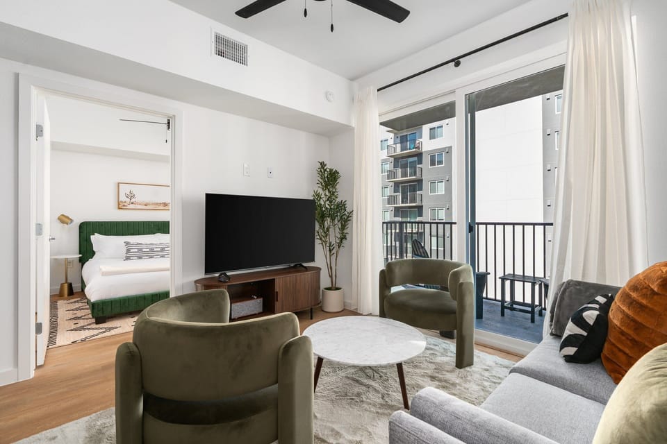 Relax and pamper yourself in this thoughtfully designed, stylish modern living space.