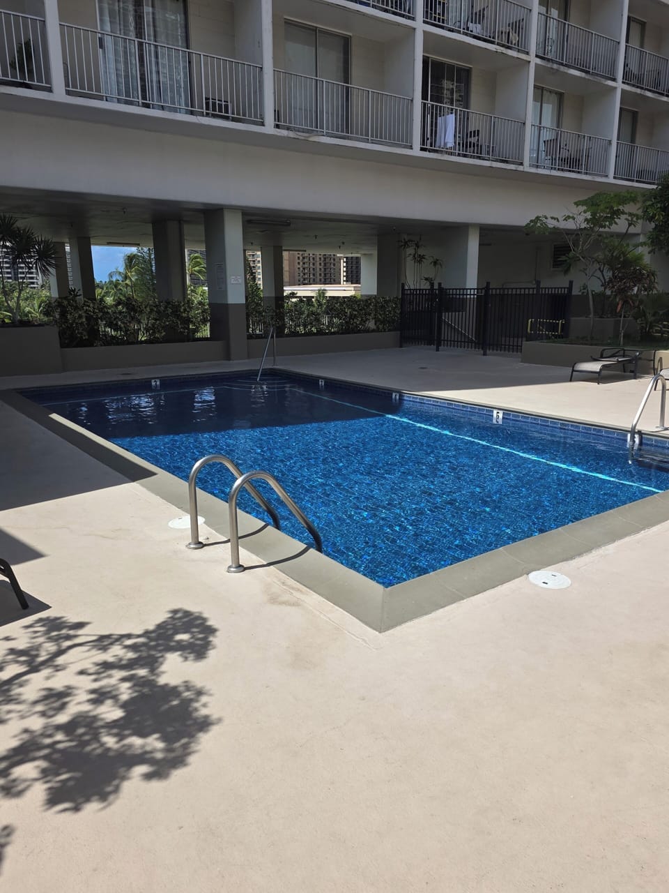 pool located on 5th floor 
open  9am-9pm