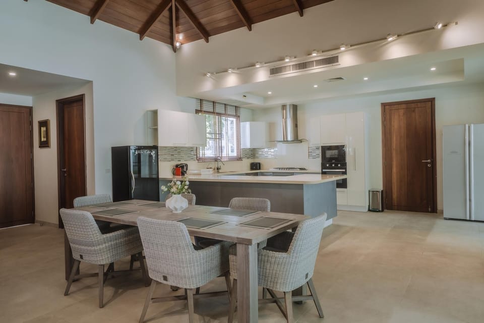 Living room, Dinning area, Table, Chair, Kitchen