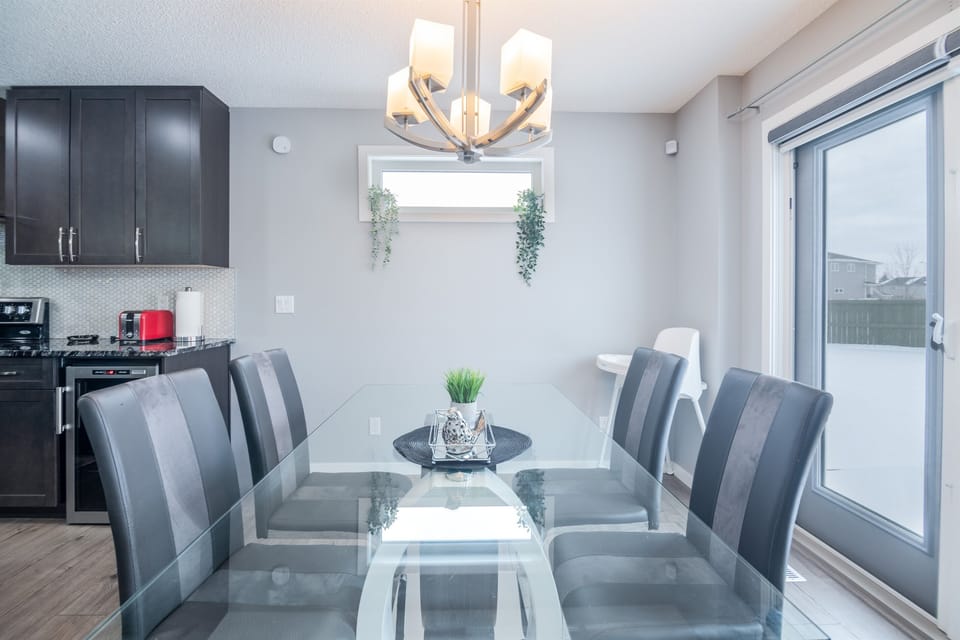Bright dining area with seating for the whole family, perfect for shared meals