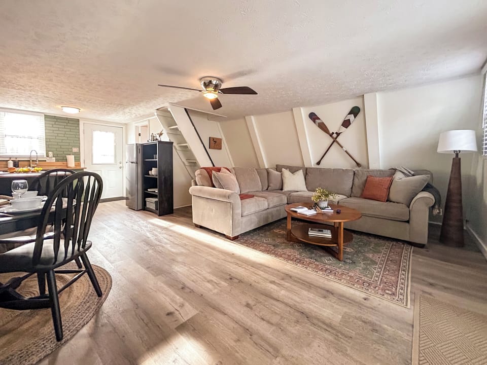 Wide open room with plenty of natural light.