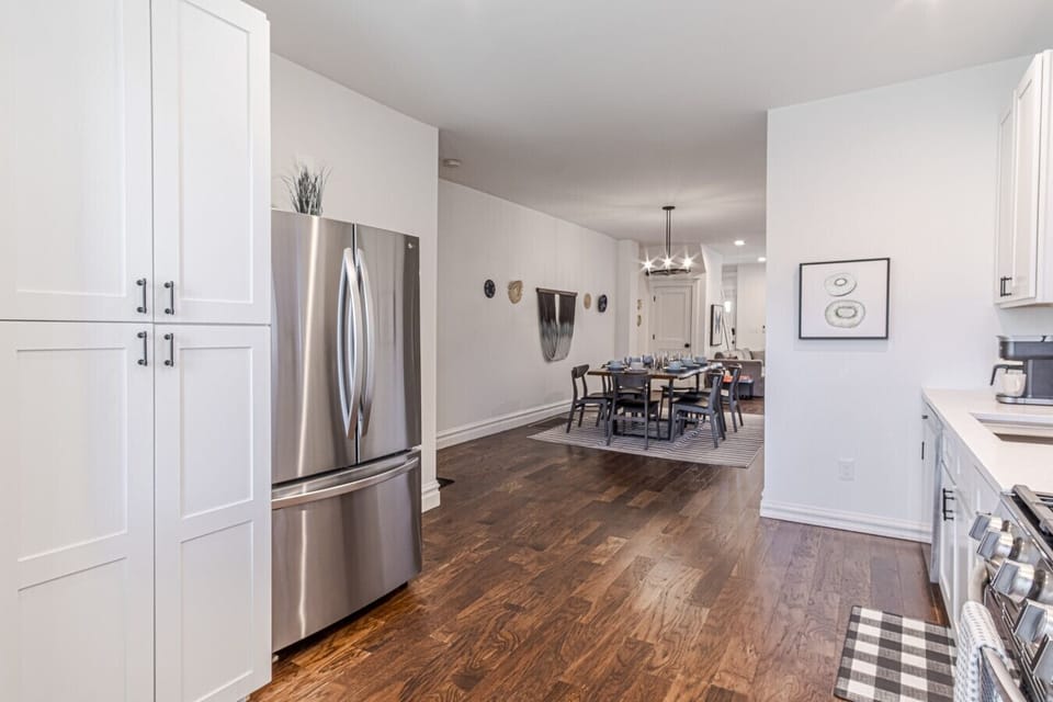 Gather around the stylish table and enjoy memorable meals in a sleek, modern setting!