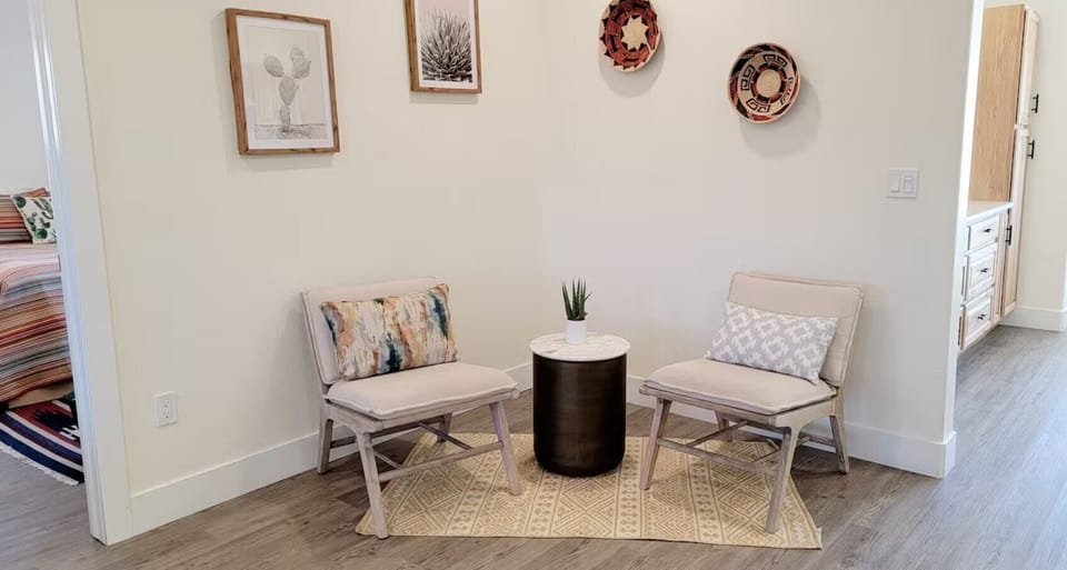 A peaceful corner for a cozy chat.