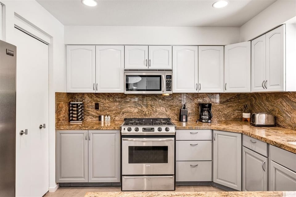 Fully equipped kitchen is a culinary haven w/ modern appliances to make meals