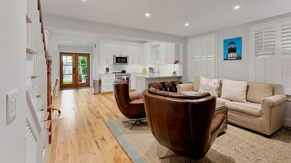 An open floor plan ensures everyone is involved and together...