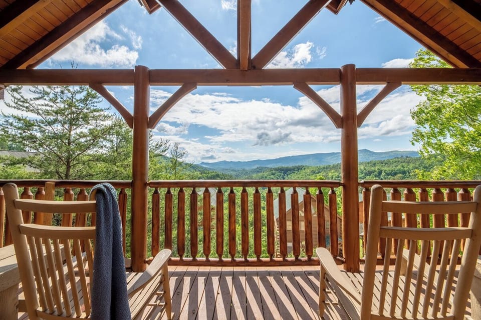 Mountain Seduction's relaxing deck w/ views