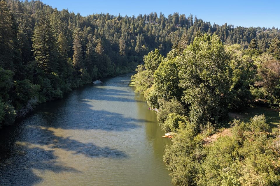 The Russian River in July - while the summer dams are in place.