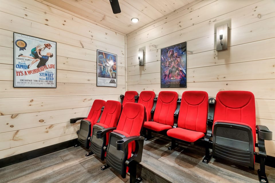 Enjoy movie nights in the private movie room.