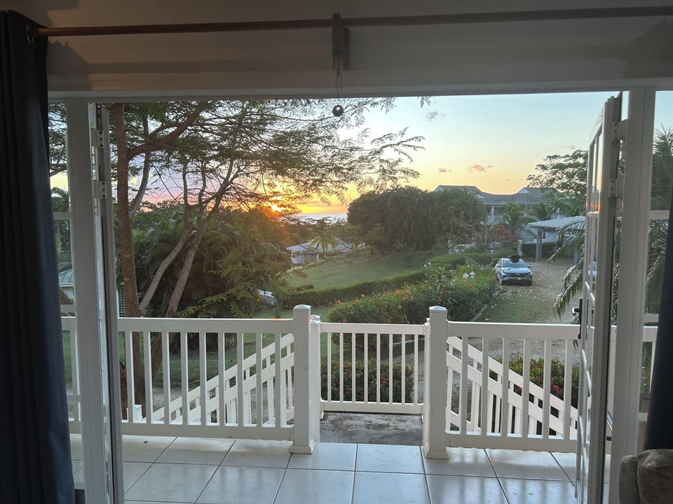 French doors to balcony from Living room