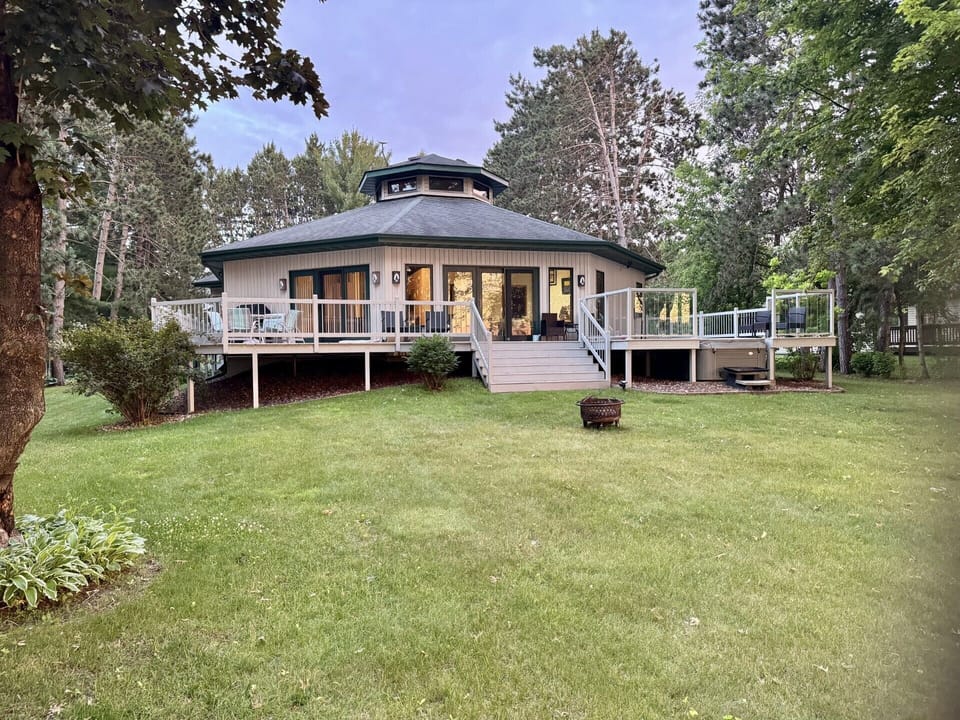 Back yard and deck.