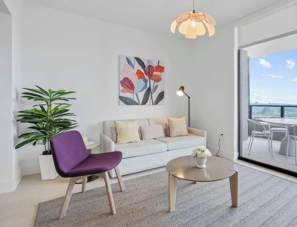 Relax in our comfy living area, complete with ocean views!