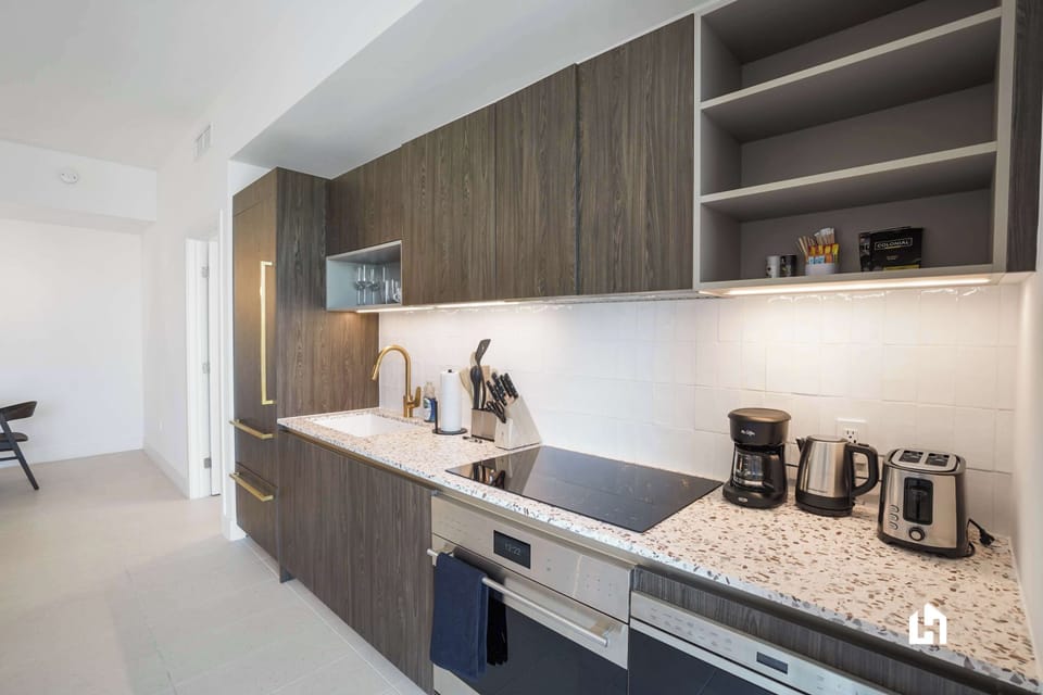 Well-appointed kitchen with modern appliances.
