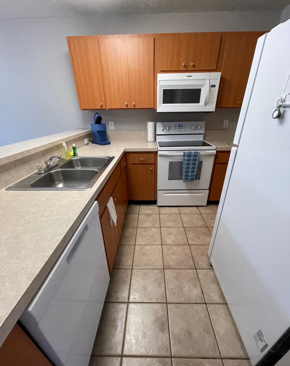 kitchen and laundry area
