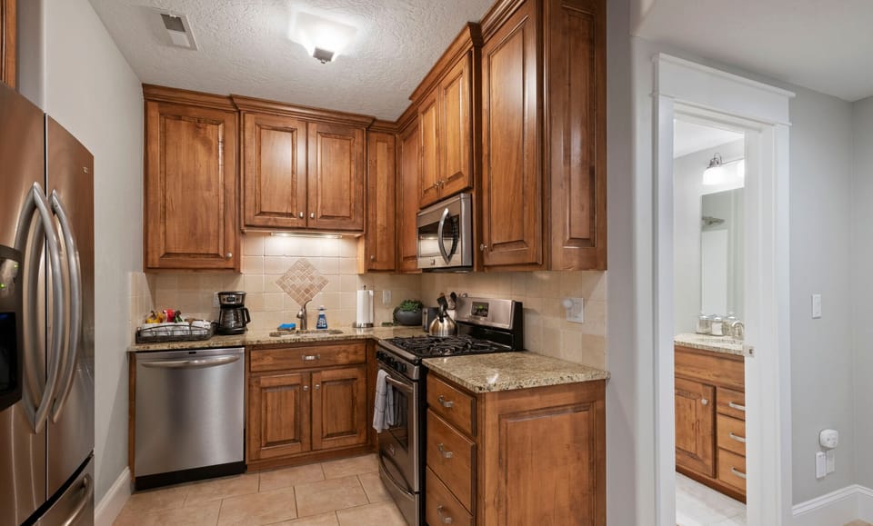 Full kitchen stocked with the basics and then some!