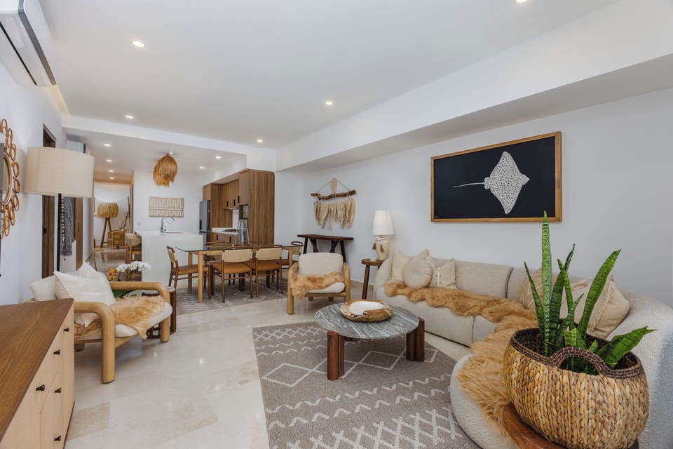 Open plan living and dining
