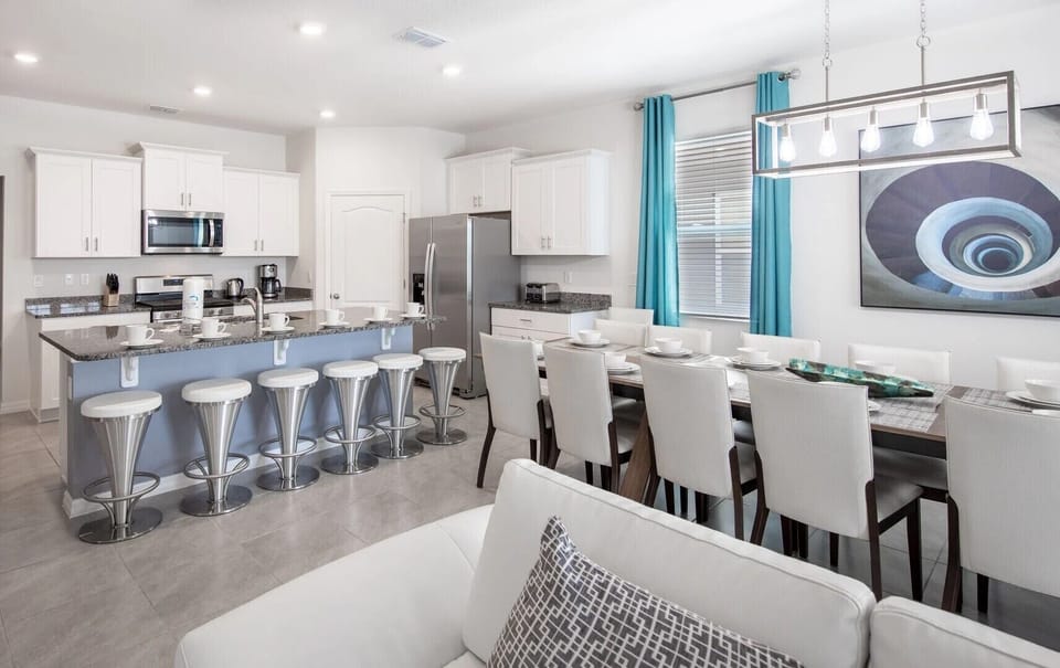 View of kitchen and dining rooms
