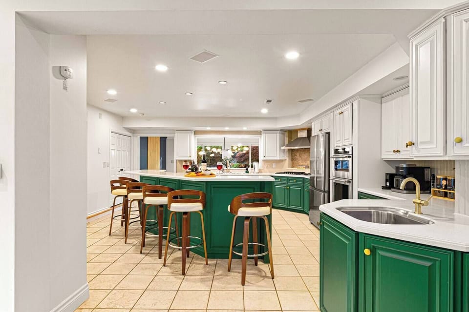 Sleek bar seating meets gourmet design—perfect for casual dining, entertaining, or morning coffee.