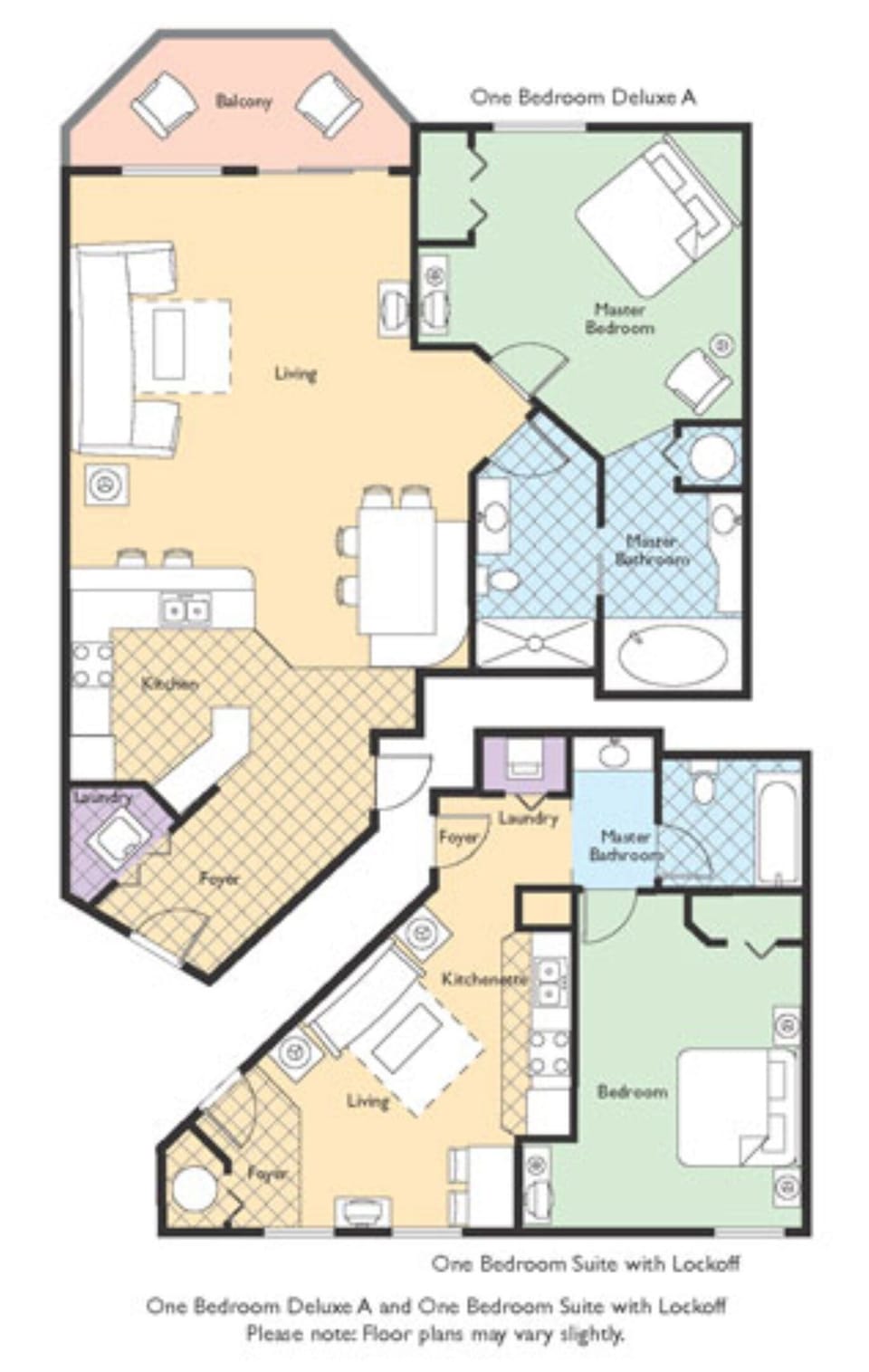 You will be confirmed in One Bedroom Deluxe A with full kitchen.