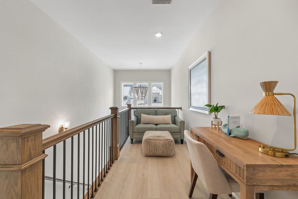 Loft Area with sofa sleeper and work space