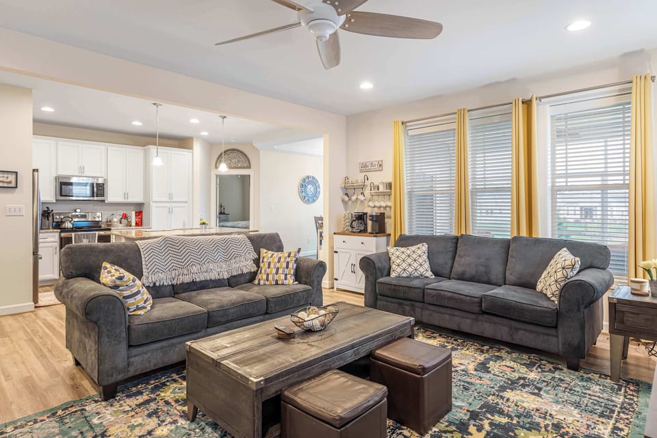 Gather in the cozy living area 