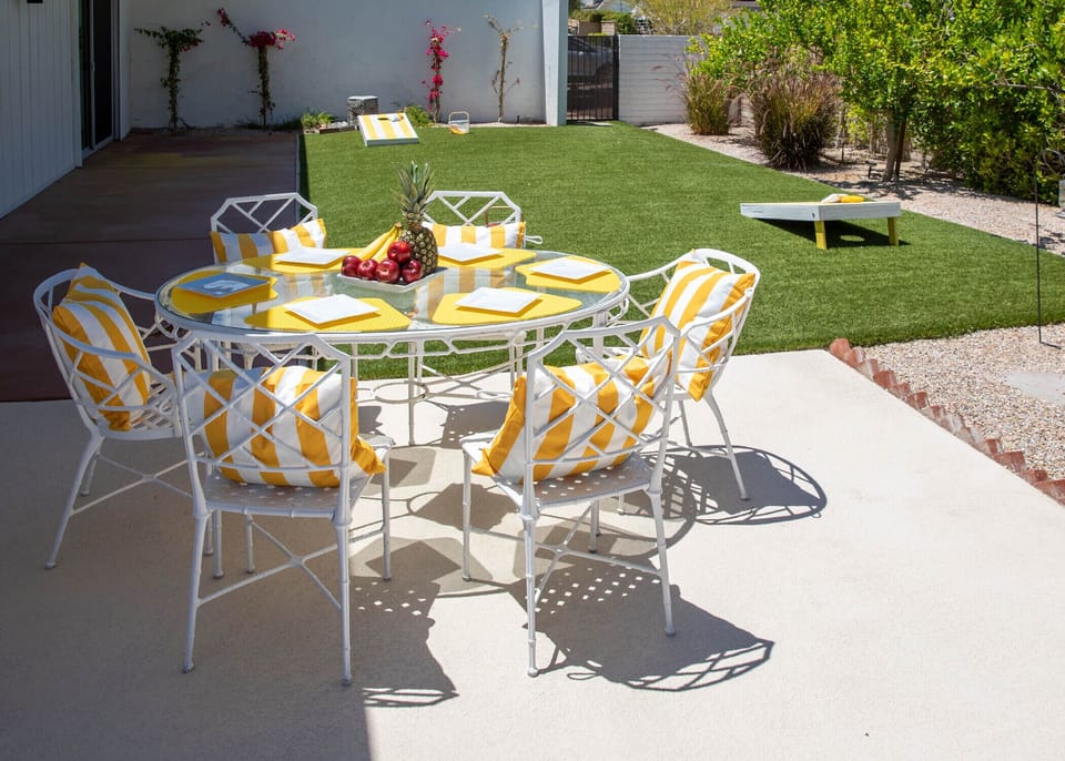 One of two alfresco dining areas