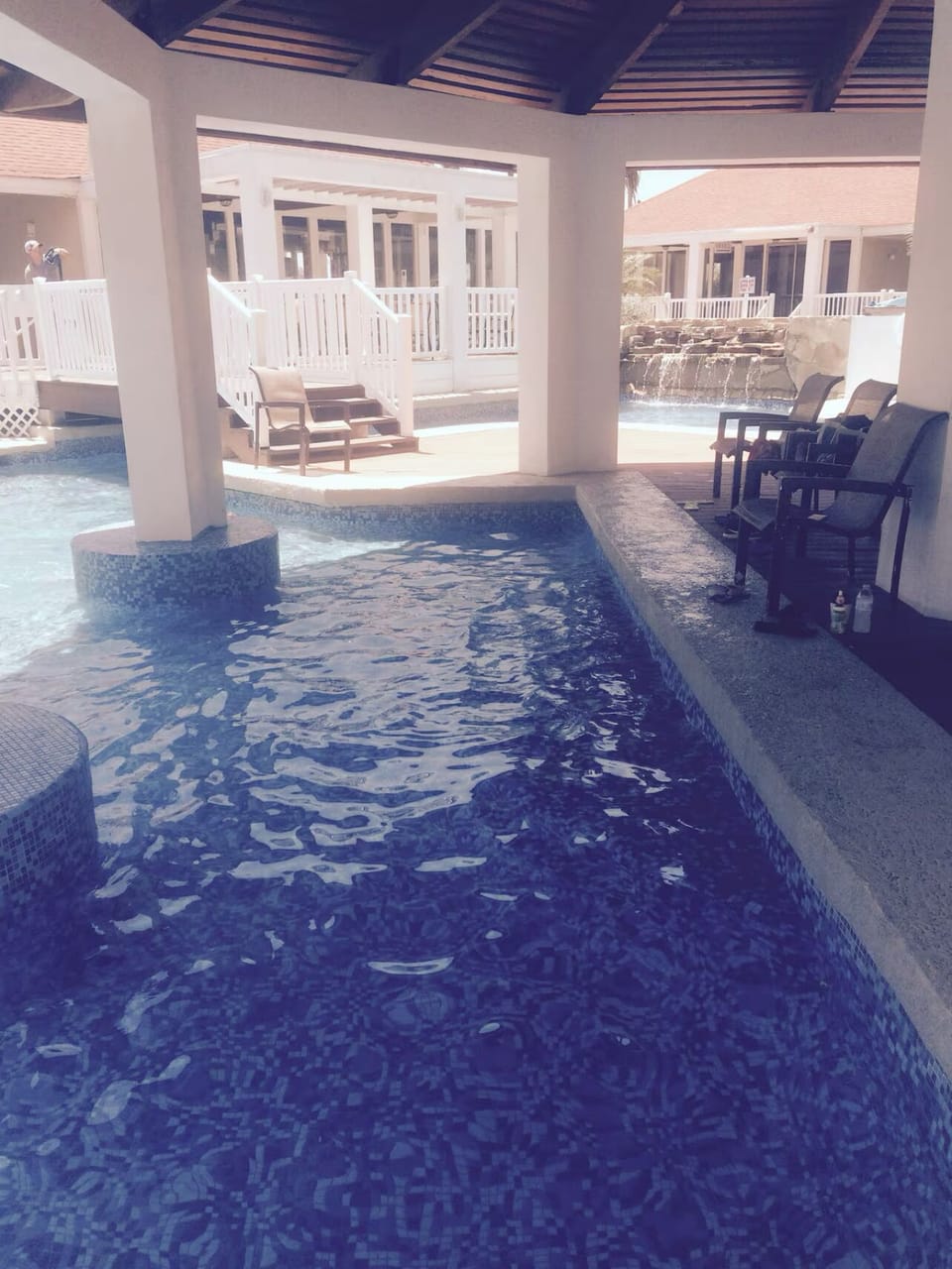 Swimming pool covered/shaded area