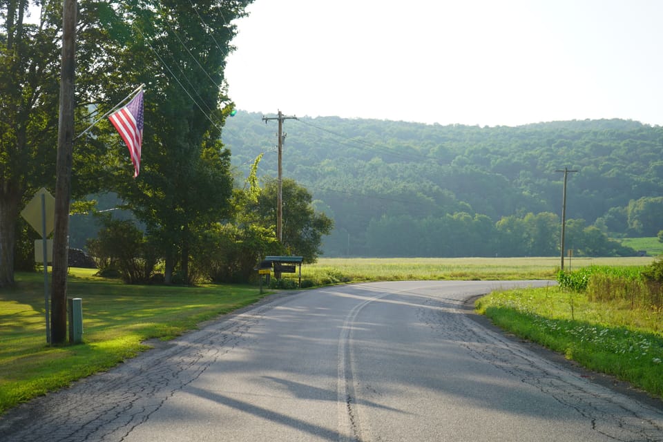View when exiting the driveway.