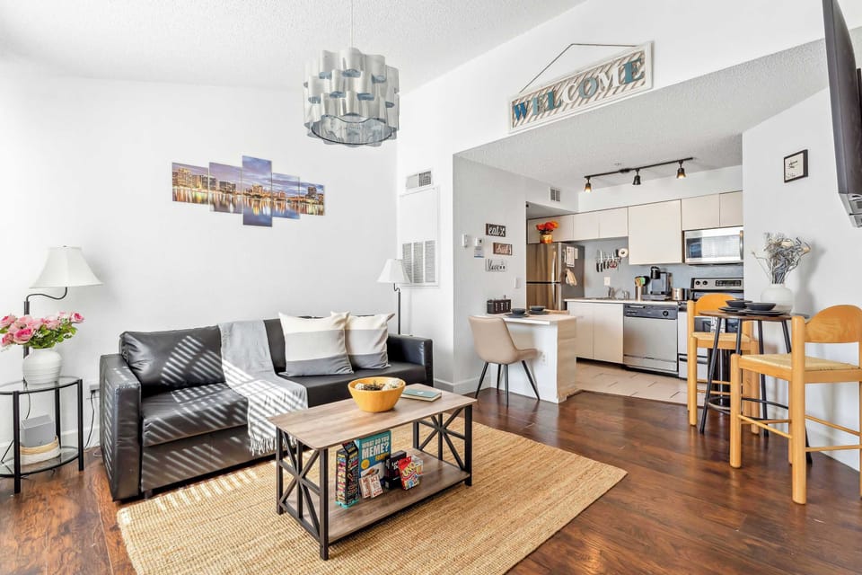 Curl up in the cozy living room & stream your favorites on the smart TV