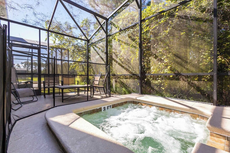 Take a soak in your own Jacuzzi Hot Tub or splash around under the cover of your own lanai