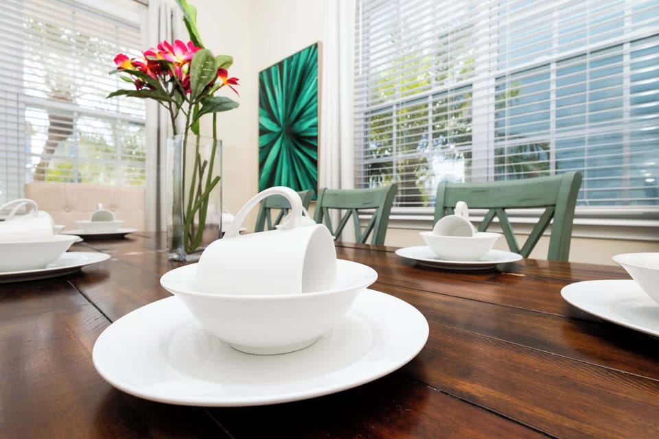 Enjoy meals together at the dining table for 6