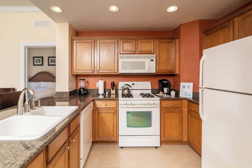 Kitchen is stocked with all your basics