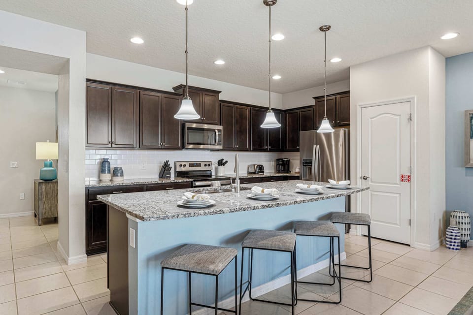 Sip morning coffee or grab a bite at the coastal counter, seating 4